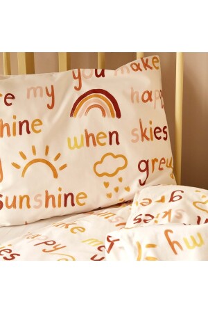 %100 Pamuk Ranforce Sunshine Bebek Nevresim Takımı Sarı (100X150 CM) 22034 - 4