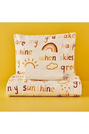 %100 Pamuk Ranforce Sunshine Bebek Nevresim Takımı Sarı (100X150 CM) 22034 - 5