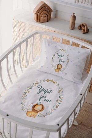 %100 Pamuk Saten Anne Yani Beşik Nevresim Takımı Aslan LLBANY08 - Lilabio