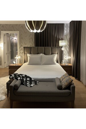 %100 Pamuk Saten King Size Çift Kişilik Çarşaf - 180x200 Cm (KÖŞE LASTİKLİ ÇARŞAF) - Beyaz - Silkarea