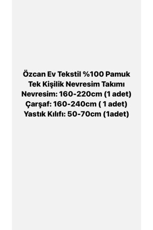 %100 Pamuk Tek Kişilik Nevresim Takımı NV011 - 5