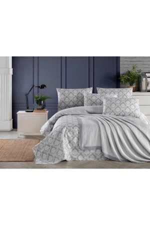 %100 Pamuklu Çeyizlik Çift Kişilik Güpürlü Pike Yatak Örtüsü Takım - Kardelen