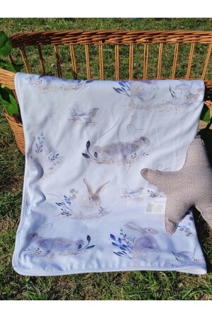 MNZ-100% القطن الطبقة المزدوجة المشموقة القطن الطفل سدلة غطاء 75x90 سم / أرنب PH10203BPB - PAMUK HANIM