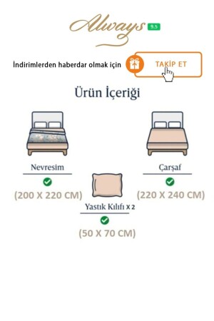 %100 Pamuklu Çift Taraflı Çift Kişilik Nevresim Takımı 1000 - 4