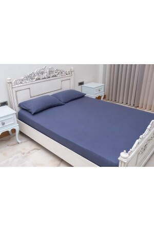 %100 Pamuklu Penye Lastikli Çarşaf Yastık Kılıfı (LACİVERT) - Meyhome