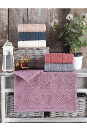 MNZ-100% القطن المبتل من الماء الناعم الطبيعي 50/90 6 قطع منشفة baklava baklava6 - Kardelen