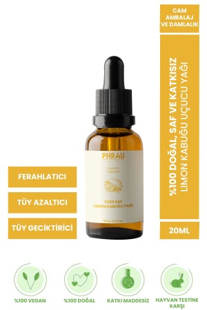 100 % reines und natürliches ätherisches Zitronenschalenöl 20 ml (Hagelentfernung – Haarreduzierer – Haarverzögerer) - 1