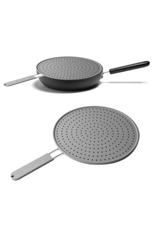 100 % Silikon, ölspritzwassergeschützter Pfannendeckel, 28 cm, Grau MG/PAN/COVER/GRAU - Multiamo