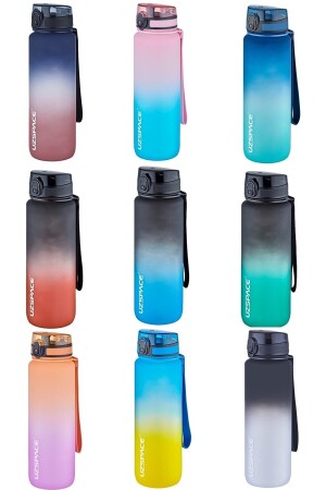 1000 ml große, zweifarbige, motivierende Tritan-Wasserflasche mit weichem Griff SM-3038-C4 - 5