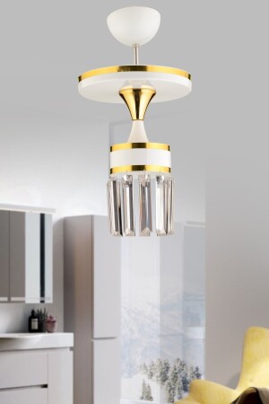 منز-أسلي الشنادل مع صندوقا أبيض الذهب ذهبية حجر البلورية الفريدة الإضاءة الفاخرة الحديثة 1008 - KUZEY AYDINLATMA