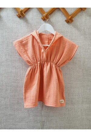 %100pamuklu Müslin Bürümcük Kapüşonlu Panço bornoz, Plaj Havlusu (KUMAŞLAR SERTİFİKALIDIR) panço45 - YadaBaby