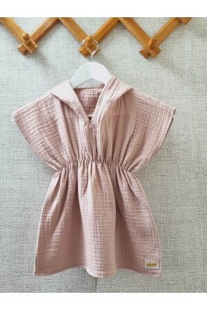 %100pamuklu Müslin Bürümcük Kapüşonlu Panço bornoz, Plaj Havlusu (KUMAŞLAR SERTİFİKALIDIR) panço45 - YadaBaby