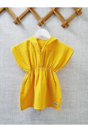 %100pamuklu Müslin Bürümcük Kapüşonlu Panço bornoz, Plaj Havlusu panço45 - YadaBaby