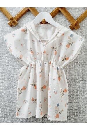 %100pamuktan Müslin Kapüşonlu Panço bornoz- Plaj Havlusu - Yadababy