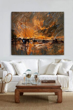 صيادون في الميناء الطباعة 100x120 سم LMNDKBLKÇLLR012 - ColorVision