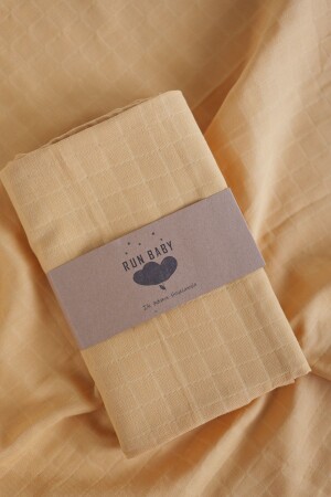 100x120cm Oeko-tex Sertifikalı %100 Pamuk Bebek Müslin Örtü (HARDAL) runbaby müslin bez - runbaby