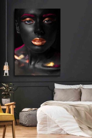 منز من الذهب الأسود اللون القماش الطباعة 100x140 سم BLKGLDCLR018 - ColorVision