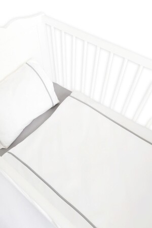 MNZ-100x150 الطفل / الطفل مطرقة 100% غطاء قطن غطاء غطاء أبيض رمادي PİAN2030 - Piamom