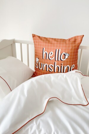 100 x 150, einfarbig, Zimt-Paspelierung, 100 % Baumwolle, Bettbezug-Set für Babys/Kinder, RPB2041 - Piamom