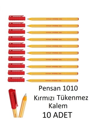1010 Kırmızı Tükenmez Kalem Ofispen 10 Adet - 1
