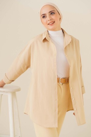 103901 Übergroßes Basic-Hijab-Hemd – Creme 103901BGD19 - 2