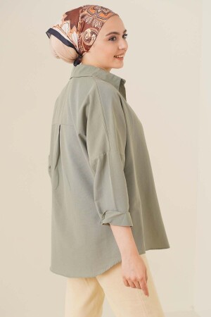 103901 Übergroßes Basic-Hijab-Hemd – Khaki - 3