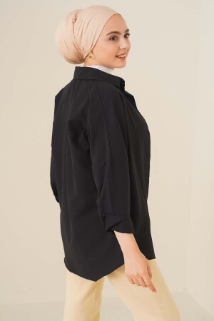 103901 Übergroßes Basic-Hijab-Hemd – Schwarz - 3