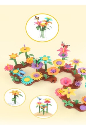 106 Parça Bahçe Çiçek Yapım Seti Yapboz Bul Tak Puzzle Plaj Deniz Oyuncağı Eğitici Oyuncak - 2