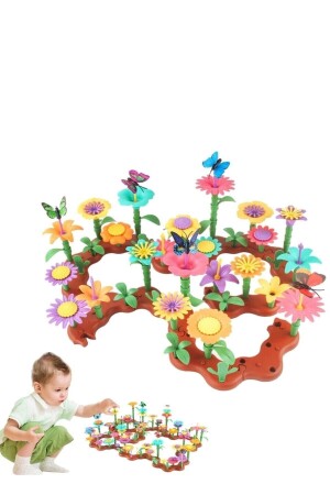 106-teiliges Gartenblumen-Bauset, Lernspielzeug, Bausteine, Puzzle, Find & Plug Puzzle - 5