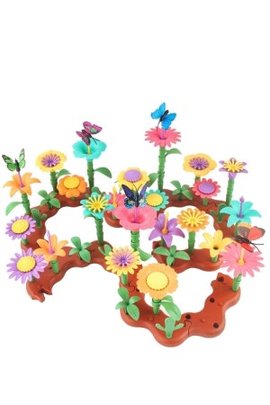 106-teiliges Gartenblumen-Bauset, Lernspielzeug, Bausteine, Puzzle, Find & Plug Puzzle - 7