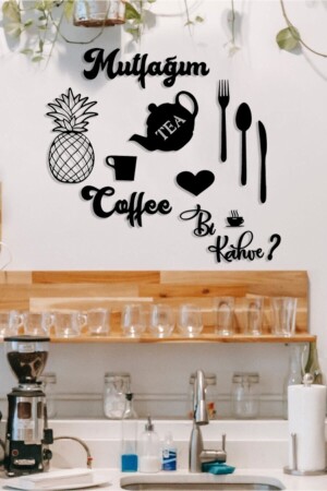 10k Decor My Kitchen Ananas- und Kaffeeküchenkonzept Holzwanddekoration Hts187 - 2