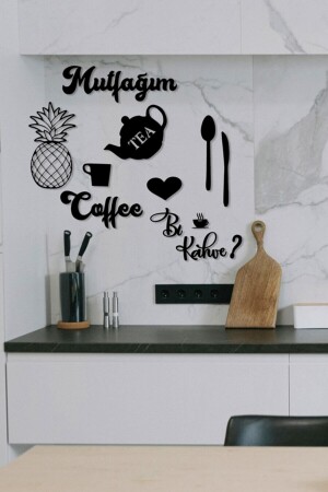 10k Decor My Kitchen Ananas- und Kaffeeküchenkonzept Holzwanddekoration Hts187 - 4