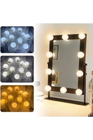 10LED USB Make-up Spiegel Lampe Hollywood Stil Dekoration Beleuchtung Badezimmer Hautpflege 0TSEVDEMA3 - 2