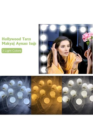 10LED USB Make-up Spiegel Lampe Hollywood Stil Dekoration Beleuchtung Badezimmer Hautpflege 0TSEVDEMA3 - 3