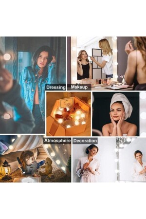 10ledli Usbli Makyaj Aynası Lambası Hollywood Tarz Dekorasyon Aydınlatma Banyo Ciltbakım 0TSEVDEMA3 - 4
