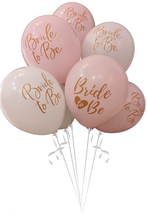 10lu Bride To Be Baskılı Pastel Balon Bekarlığa Veda Partisi Balonu Mat Rose Gold Beyaz - Parti Dolabı