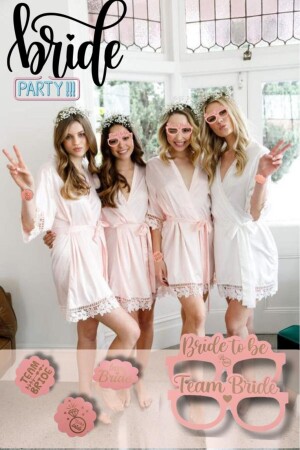 10'lu Fırsat Paketi 2 Bride to be 8 Team Bride Gözlükleri Bekarlığa Veda Partisi Gecesi - İstisna