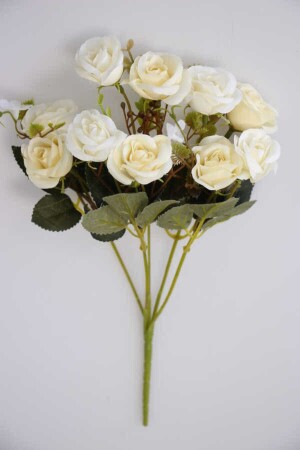 10lu Hawai Gül Demeti (Beyaz-Krem) - Yapay Çiçek Deposu