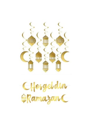 10'lu Tavan Süs Ve Hoşgeldin Ramazan Bannner Ramazan Ayı Süsleme Seti- HDRMSETKP8 - 1