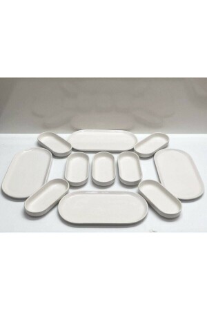 كاشمير سيراميكي من سلسلة 11 قطعة عرض الإفطار مجموعة 11PRÇDTÇSLD - Deva Seramik