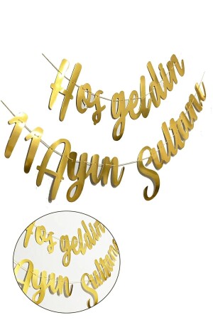 11 Ayın Sultanı Kaligrafi Gold Banner Afiş - Parti Atölyesi