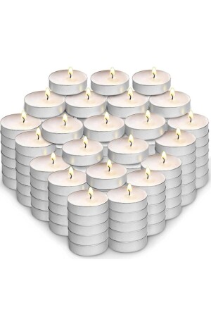 11 gram 100'lü Uzun Yanma Tealight Mum Beyaz 3-8 Cm 100'lü Paket Kokusuz Söz Nişan Kına Buhardanlık - 2