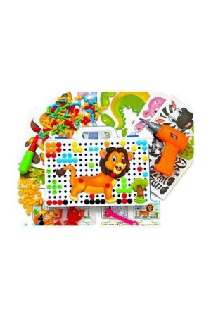 11b Matkaplı Vidalama Ve 3d Yaratıcı Mozaik Puzzle 198 Parça Creative Portable Box Yapı Lego Oyunu 11B - 4