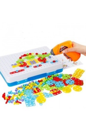 11b Matkaplı Vidalama Ve 3d Yaratıcı Mozaik Puzzle 198 Parça Creative Portable Box Yapı Lego Oyunu 11B - 6