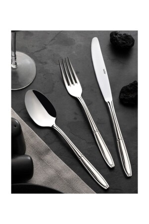 م.ن.ز-بوكيت 12 ملعقة طاولة عادية، 12 ملعقة طاولة فولاذية عادية 18-10 304 2087382 - Nehir