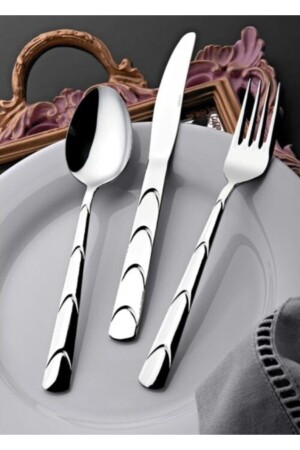 مـنـز - ملعقة العشاء والشوك (12 ملعقة طاولة و12 شوكة العشاء) JGFD89435 - Yetkin