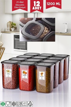 12 قطعة من 1200 مل اقتصادية لا يمكن كسرها حاوية تخزين الأنتراكيت TYC00826161489 - Nandy Home