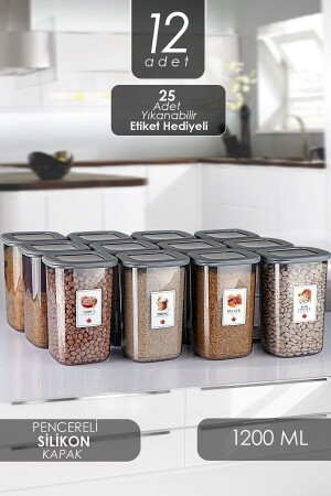 مجموعة من 12 حاوية كبيرة لتخزين الغذاء - 1200 مل WQ2Z2 - WuuQ