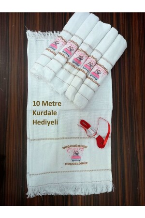 منشفة زفافية منشفة زفافية منشفة سيارة منشفة طائرة منشفة طائرة منشفة 12 مع هدية شريط سيارة وردي 12301 - yörük tuhafiye