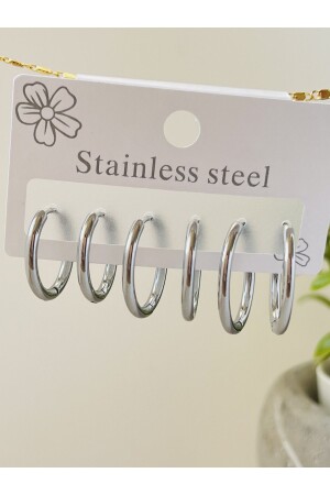 مجموعة من ثلاث حلقات من الفولاذ الفضي 12 مليميتر - 15 مليميتر - 18 مليميتر - Koala Company